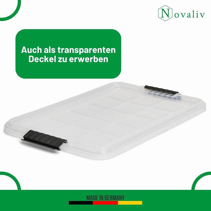 Actual product image Novaliv 3x Ersatzdeckel 15 Liter mit Clipverschluss 41x29 cm Antrazit (41 x 29 cm, 15 l)