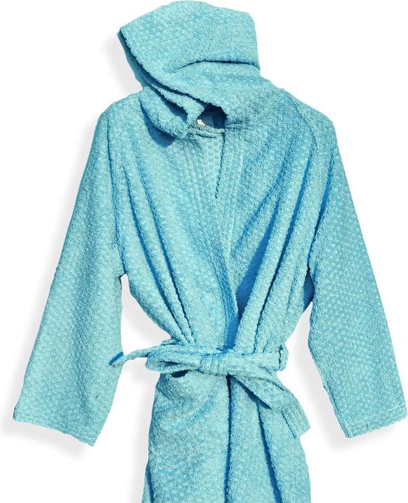 Immagine prodotto Swiss Natura Accappatoio con design a nido d'ape, unisex, verde acqua, M (M)