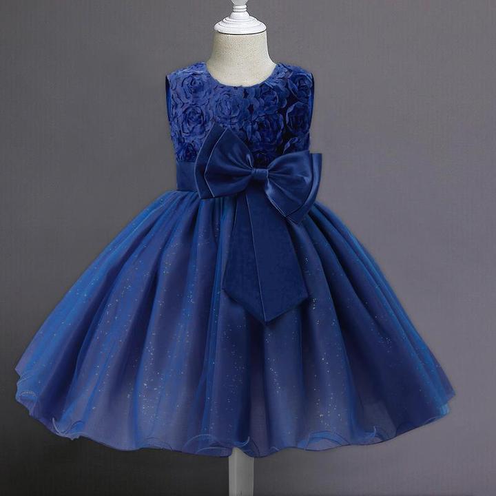 Produktbild JTI Abendkleid mit Schleife und Blumen - Blau (140) (140)