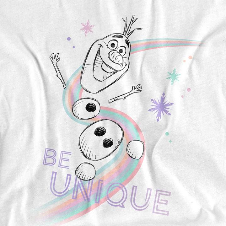 Actual product image Disney Frozen Unisex Adult Be Unique Olaf Rainbow T-Shirt (L)