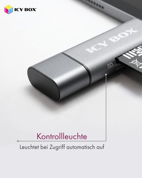 Actual product image Icy Box Card Reader External IB-CR201-C3 (Micro USB, USB, USB-C)