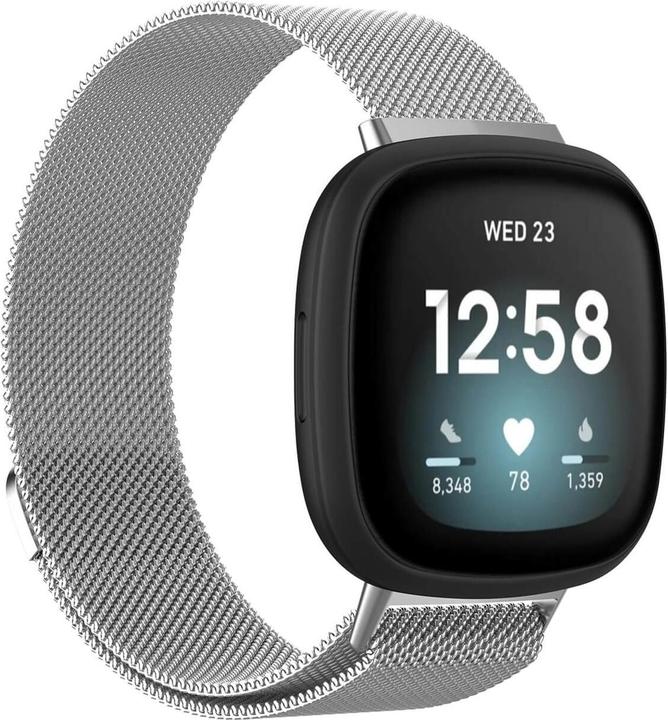 Produktbild Cover-Discount Fitbit Versa / Sense - Milanese Armband silber (Edelstahl, Versa 3, Sense)