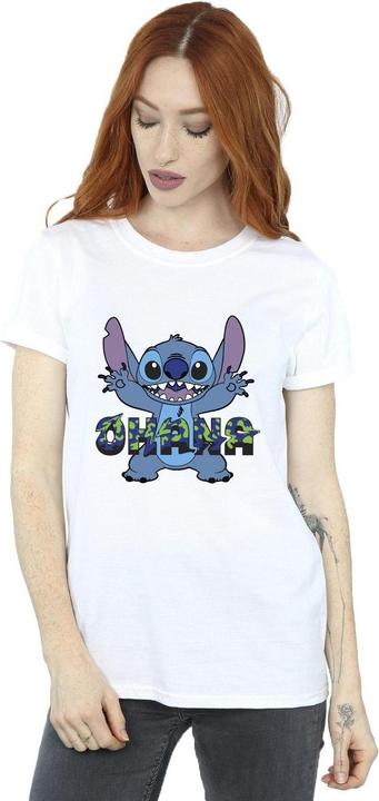 Immagine prodotto Disney Lilo And Stitch Ohana Blue Glitch Maglietta Ampia Donna (L)