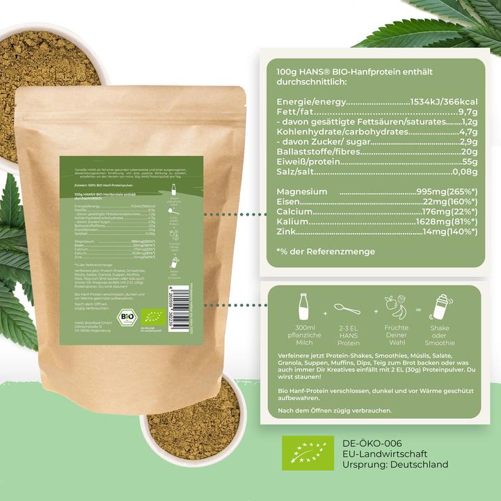 Immagine prodotto Hans Brainfood Proteine della canapa (Neutro, 350 g)