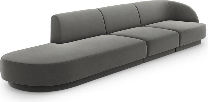 Actual product image Micadoni Left Velvet Sofa, "Miley", 4 Seats, 323x90x70Made in Europe (2 person sofa, 3-seater, 4-seater)