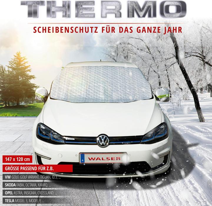 Produktbild Walser Premium Thermoscheibenschutz mit Seitenspiegelabdeckung, PKW-Frontscheibenabdeckung 147x120 cm