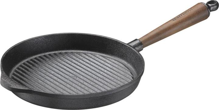Actual product image Skeppshult Cast Iron Grill Pan Round Walnut (26 cm, Grill pan, Cast iron)