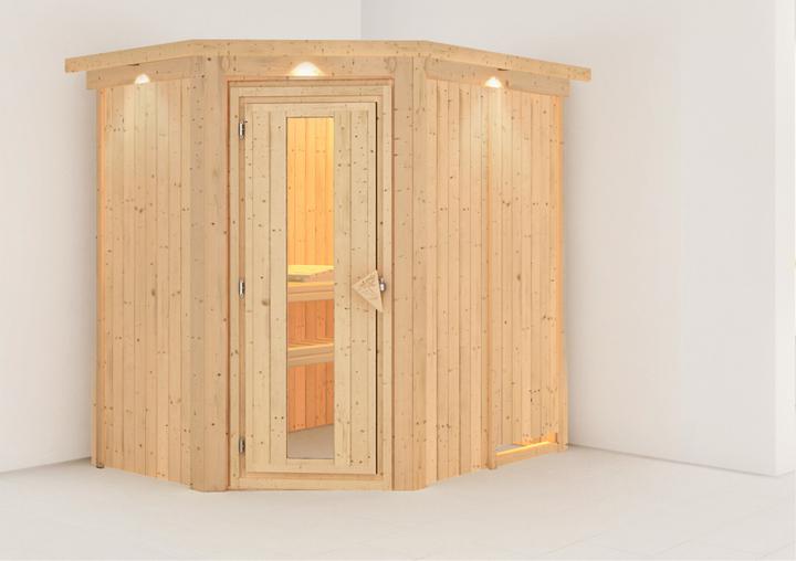 Immagine prodotto Karibu Sauna Caspin ingresso ad angolo, cornice (Senza forno)