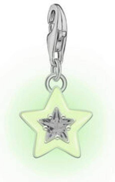 Actual product image Thomas Sabo Charm Pendant Star with White Stones and White Cold Enamel Silver (925 silver, Enamel)