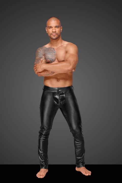 Actual product image Noir Handmade Wetlook trousers with PVC pleats (L)