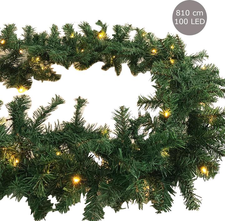 Actual product image Inda-Exclusiv XXL 100 LED fir garland fairy lights 810cm garland indoor and outdoor (8.10 m)