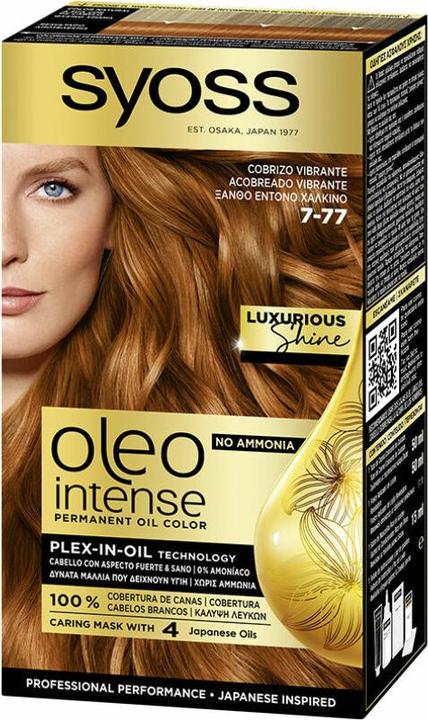 Actual product image Syoss Oleo Intense Permanent Colouring Hair Dye With Oils 7-77 Red Copper (7-77 Red Copper)
