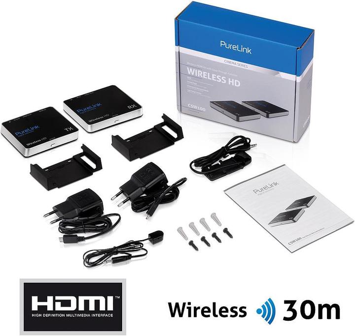 Produktbild Purelink Cinema CSW100 - Wireless HDMI Extender (30 m, 3D Pass-through, x.v.Color)