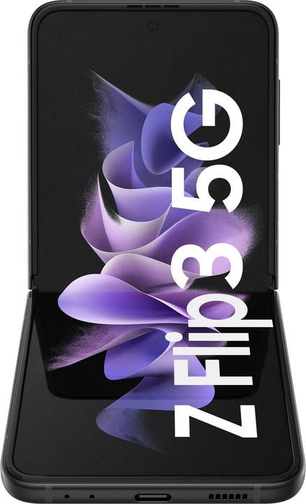 Actual product image Samsung Galaxy Z Flip3 5G EU (128 GB, Phantom Black, 6.70", SIM + eSIM, 12 Mpx, 5G)