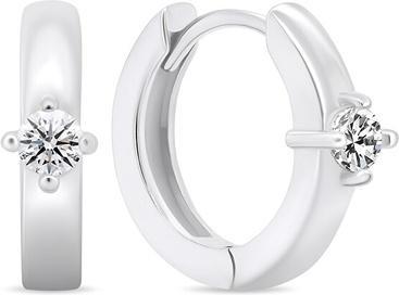 Brilio Silver - Timeless silver earrings with zircons EA537W