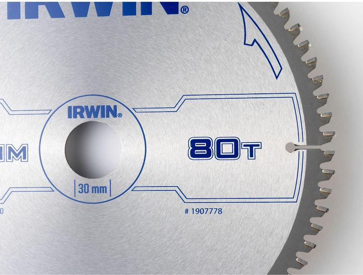 Produktbild Irwin IRW1907778 250 x 30 mm 80Teeth Professional Kreissägeblatt Aluminium