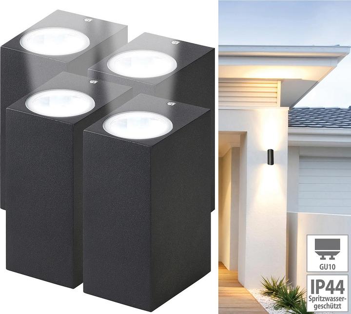 Immagine prodotto Lunartec Set di 4 applique LED angolari (GU10, IP44)