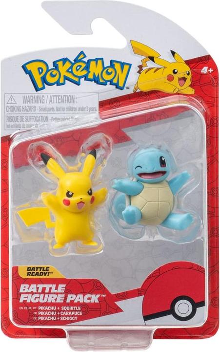 Actual product image Jazwares Pokémon Battle Figure First Partner Set Figures 2-pack Shiggy #2, Pikachu #9