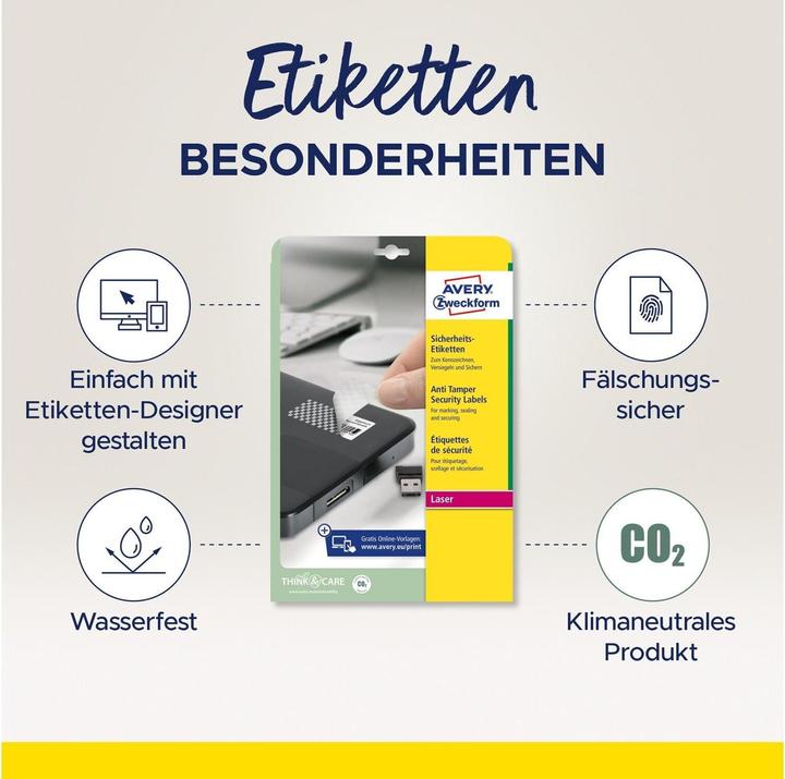 Produktbild Avery Sicherheitsetiketten L6113-20