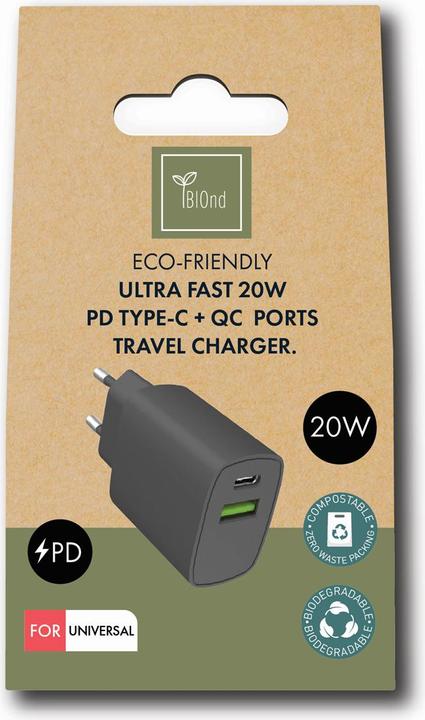 Actual product image BIOnd PD 20W Charger Dual Port USB-A &-C (20 W)