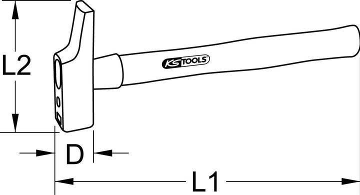 Immagine prodotto KS Tools Martello per falegnami, modello francese, tipo di manico in frassino, 200 g. (300 g)