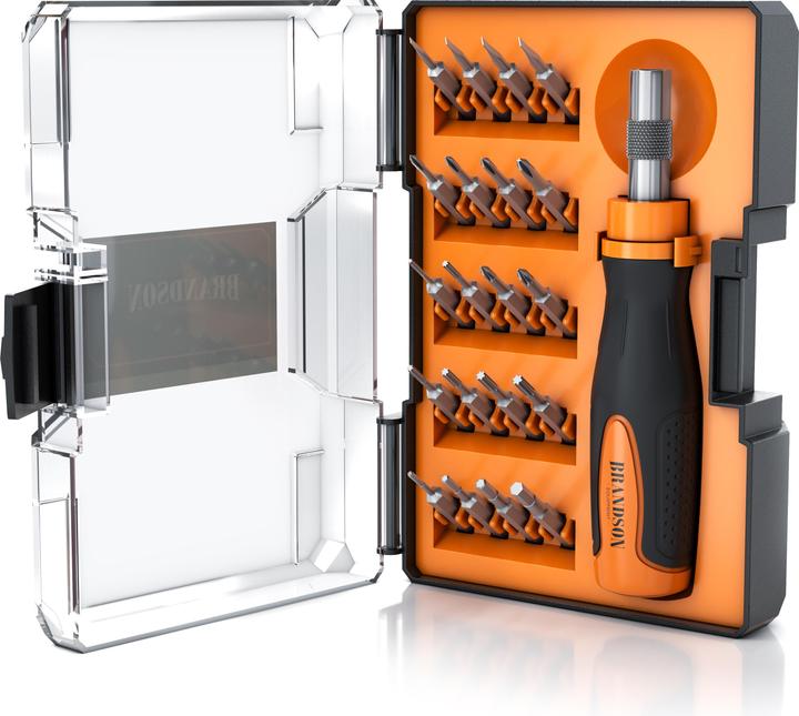 Produktbild Brandson Schraubendreher Set 21-teilig, Minibits, Schlitz, Kreuzschlitz, Innensechskant, Torx, Feinmechaniker (Pozidriv-Kreuzschlitz (PZ), Pin-torx, Phillipps-Kreuzschlitz (PH), Schlitz)