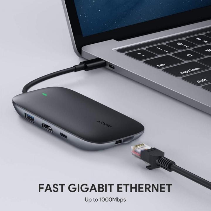 Image du produit Aukey I/O-HUB USB3 3PORT CB-C71/LLTSN1001018 (USB-C, 8 Ports)