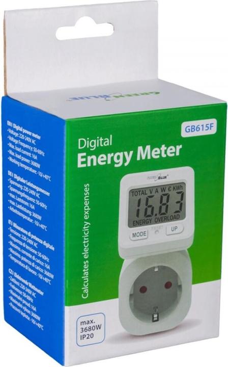 Image du produit Greenblue Energiezähler Wattmeter 16A max. 3680W Unterspeicher GB615 E