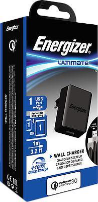 Immagine prodotto Energizer Caricatore da parete Ultimate 1xUSB + USB-C (1m) nero (1 pz., Caricabatterie senza batteria)