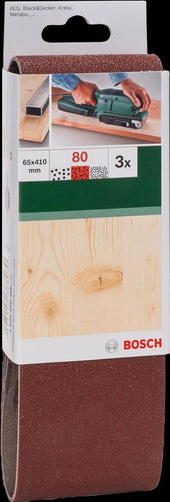 Produktbild Bosch Zubehör 3tlg. Schleifband-Set für Bandschleifer, rote Qualität K = 60, 80, 100 (60, 80, 100)