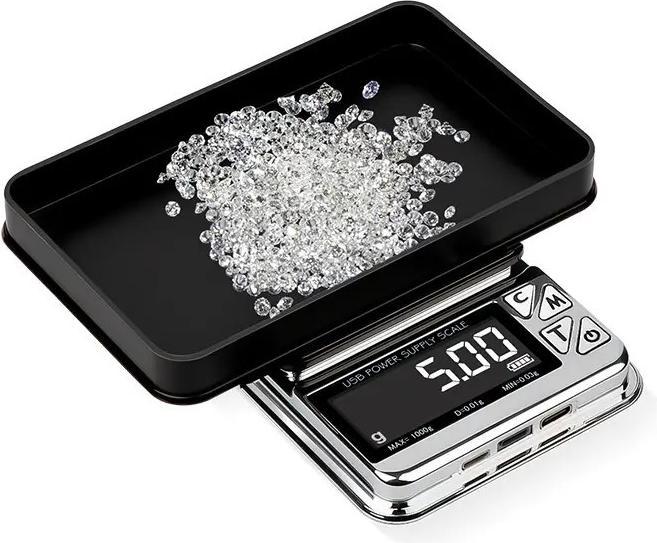 Produktbild Swissdetector Tragbare elektrische Waage Aufladbar durch USB - 0,01 X 1000g
