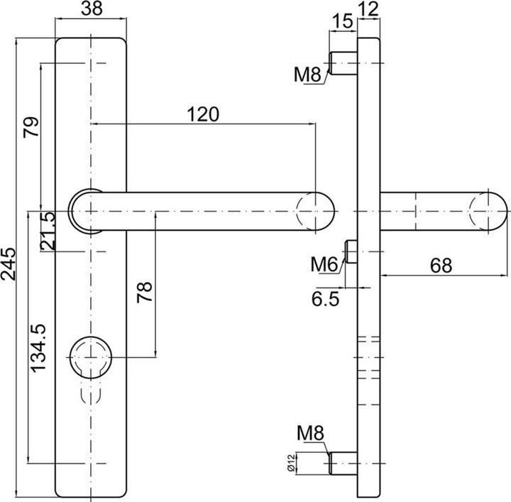 Produktbild MSL Türschilder mit Drücker 5973 (Türschildgarnitur)