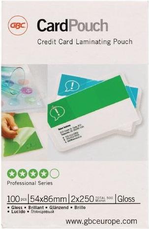 Immagine prodotto GBC Pellicole di laminazione di qualità superiore (Carta di credito, 100 Pezzo/i, 250 µm)
