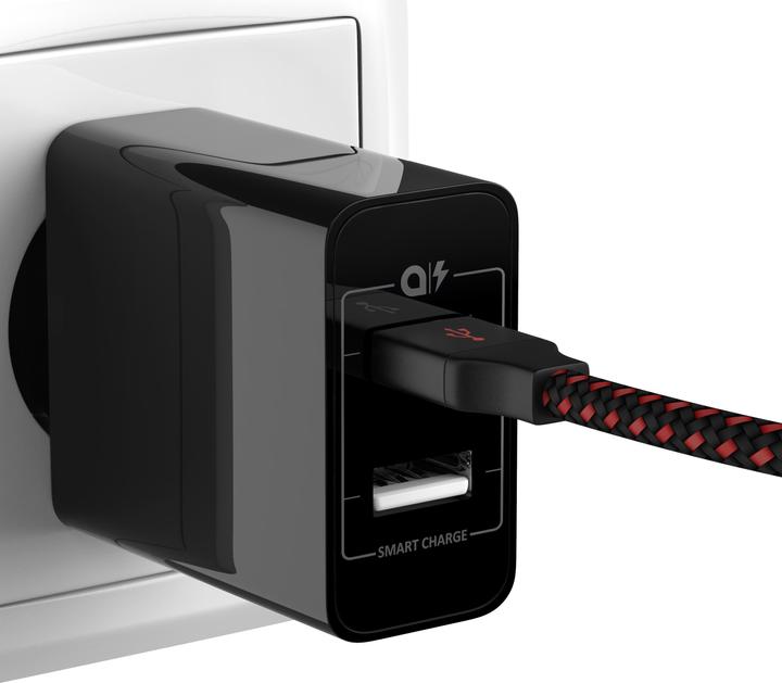 Produktbild Aplic USB Ladegerät 4800 mA, 2 Port Nezteil mit Smart Charge + Solid Charge, Leistungsstarke 24W, schwarz (24 W)