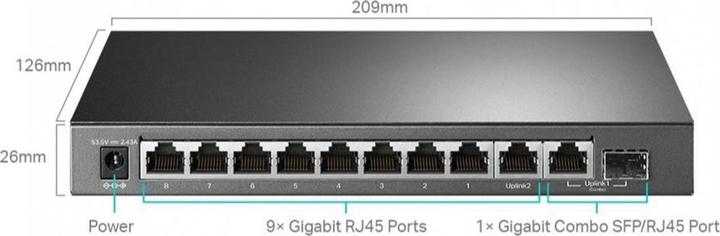 Actual product image TP-Link TL-SG1210MP (9 Ports)