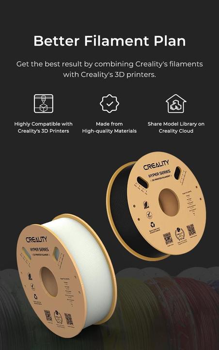 Produktbild Creality Filament PLA Hyper, Peach, 1.75 mm, 1 kg (PLA, 1.75 mm, 1000 g, Rosa)