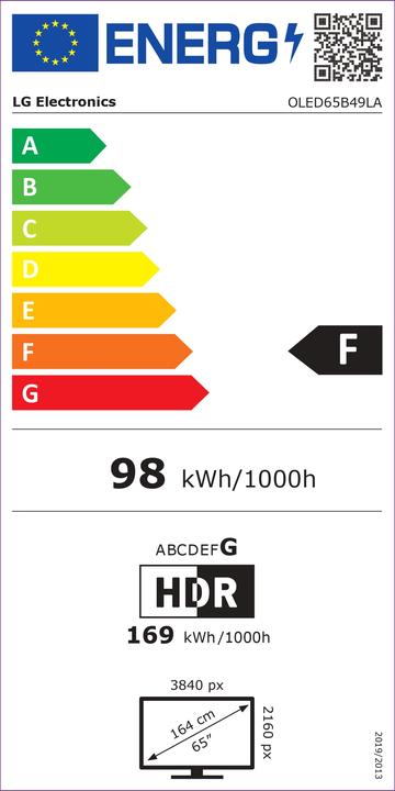 Energie-Label LG OLED65B49LA (65", 4K, 2023)