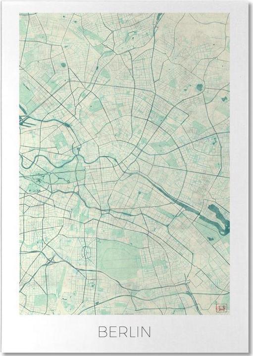 Actual product image Juniqe Berlin Vintage Map (A5, Plain)