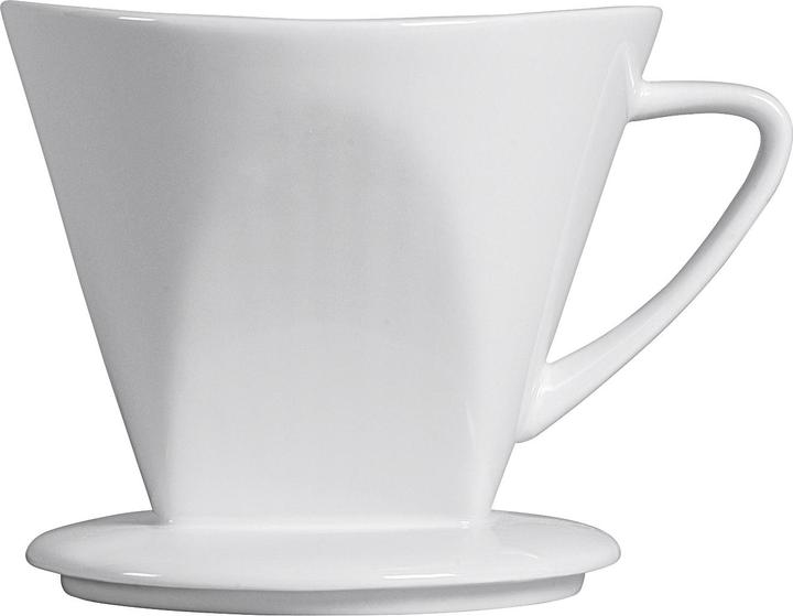 Orion group Kaffeefilter 1 x 4 Porzellan spülmaschinenfest 1 - Loch 11,5cm Ø13cm weiss (6 l)