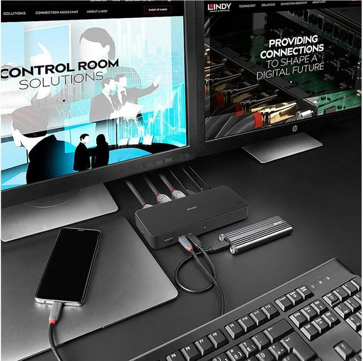 Image du produit Lindy Station d'accueil USB 3.2 type C&A Hybrid Laptop DP,HDMI (USB-C, 3 Ports)