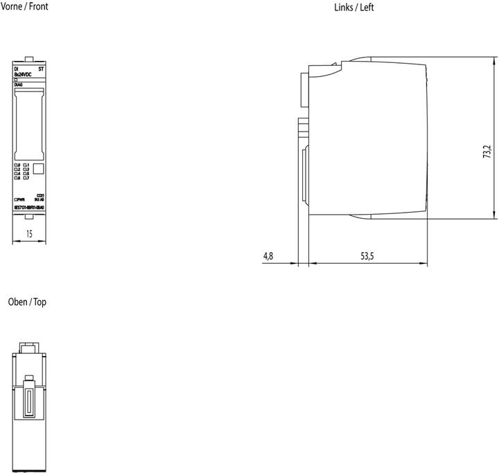 Image du produit Siemens 6ES7131-6BF01-0BA0 Alimentation et convertisseur de tension Indoor Multicolore