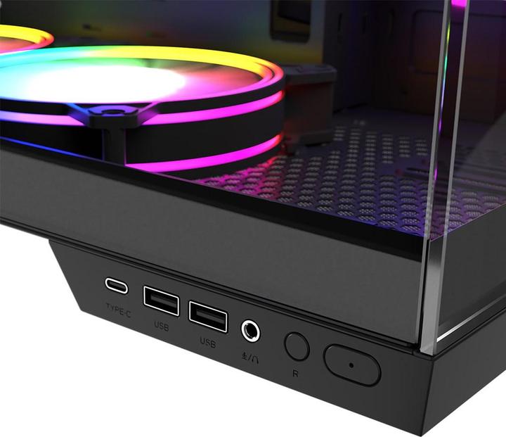 Produktbild Modecom Obudowa Volcano Panorama Apex ARGB 7F czarna (AT-PANORAMA-7F-ARGB-10-000000-0002) (ITX, ATX, mATX)