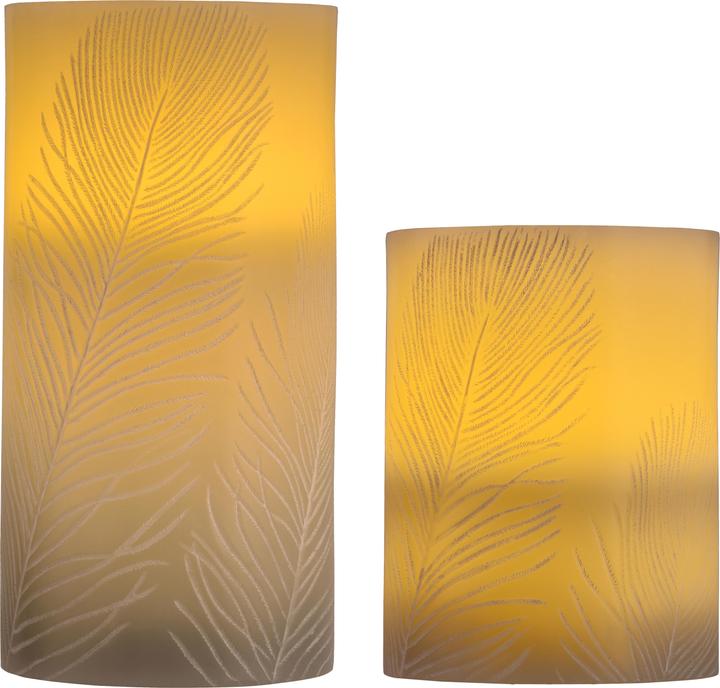 Actual product image Pauleen LED candles set Cosy Feather Ø 7.6 cm, set of 2, gray (1 x)