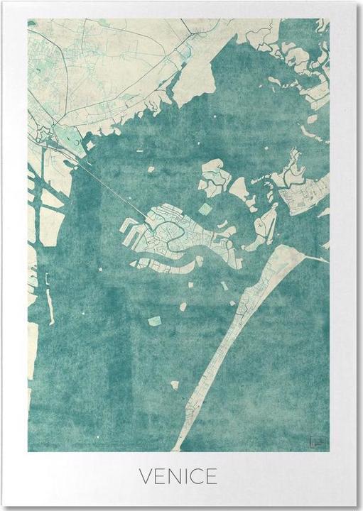 Actual product image Juniqe Venice Vintage Map (A5, Lined)