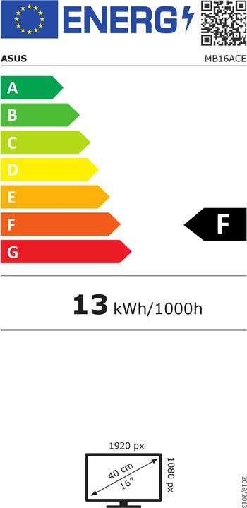 Energie-Label ASUS ZenScreen MB16ACE (1920 x 1080 Pixel, 15.60")