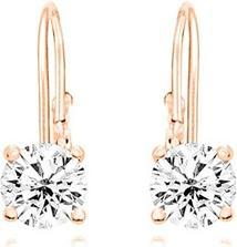 JVD Gentle bronze earrings with clear zircons SVLE0620XH2RO00 - Dimension: 1.3 x 0.5 cm