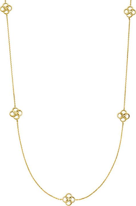 Immagine prodotto Collana con charm a forma di trifoglio, placcata oro giallo 18 K (Placcato in rodio, Argento 925)