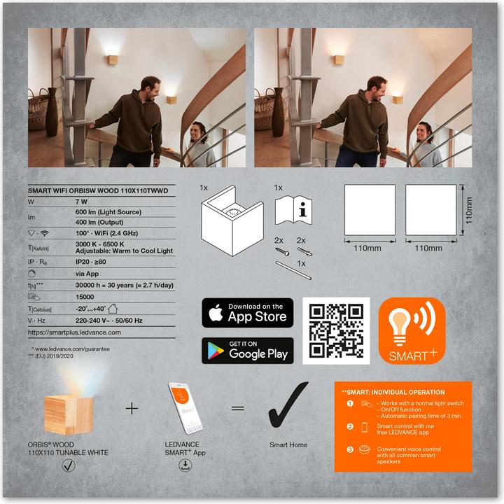 Produktbild Ledvance Smart+ Orbis Wood (600 lm)