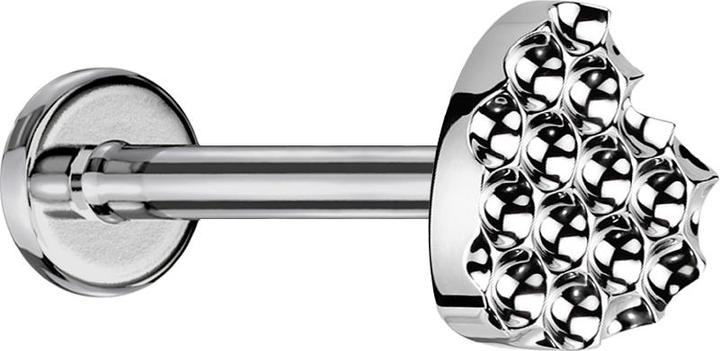 Immagine prodotto Star Piercing Micro Labret filo interno argento cuore taglio diamante punteggiato argento (senza ottone, Titanio G23)