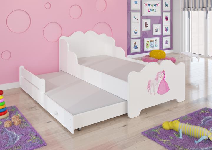 Produktbild ADRK Furniture Doppelbett mit Matratzen XIMENA II PRINCESS AND HORSE 160x80 (160 x 80 cm)